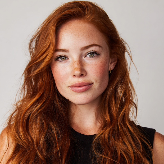 Woman with natural red hair