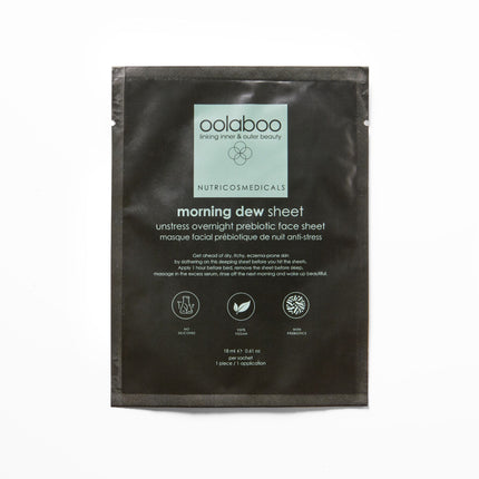 morning dew unstress overnight prebiotic face sheet 1 stuk