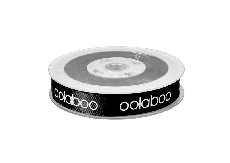 schwarzes Band Oolaboo Logo 15mm/23m