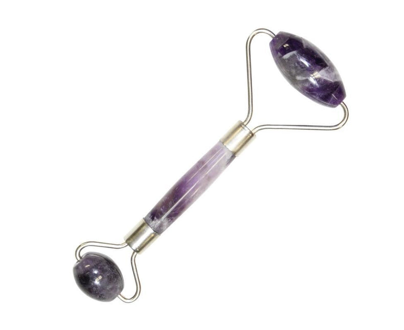 Gemstone beauty roller amethis in black pouch